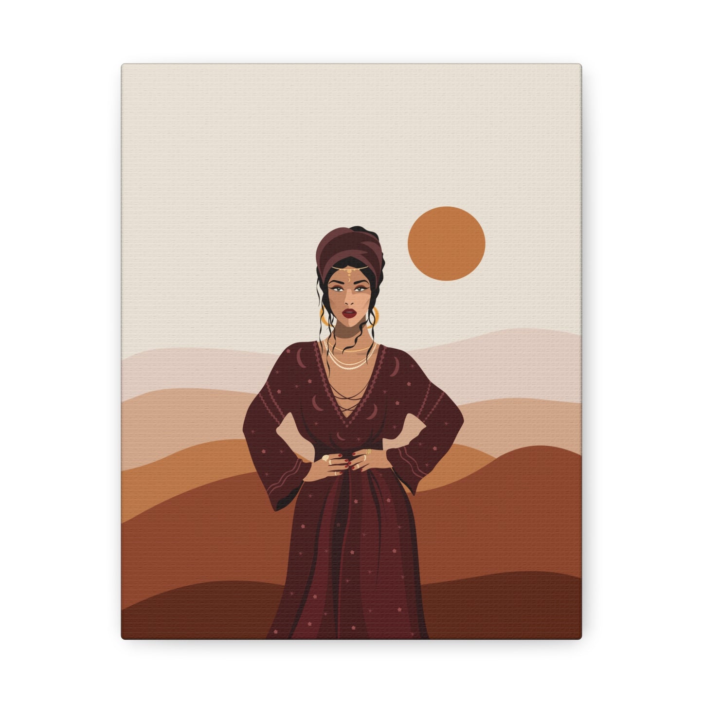 Sand Woman Desert Boho Style Art Canvas Aesthetic Canvas Gallery Wraps