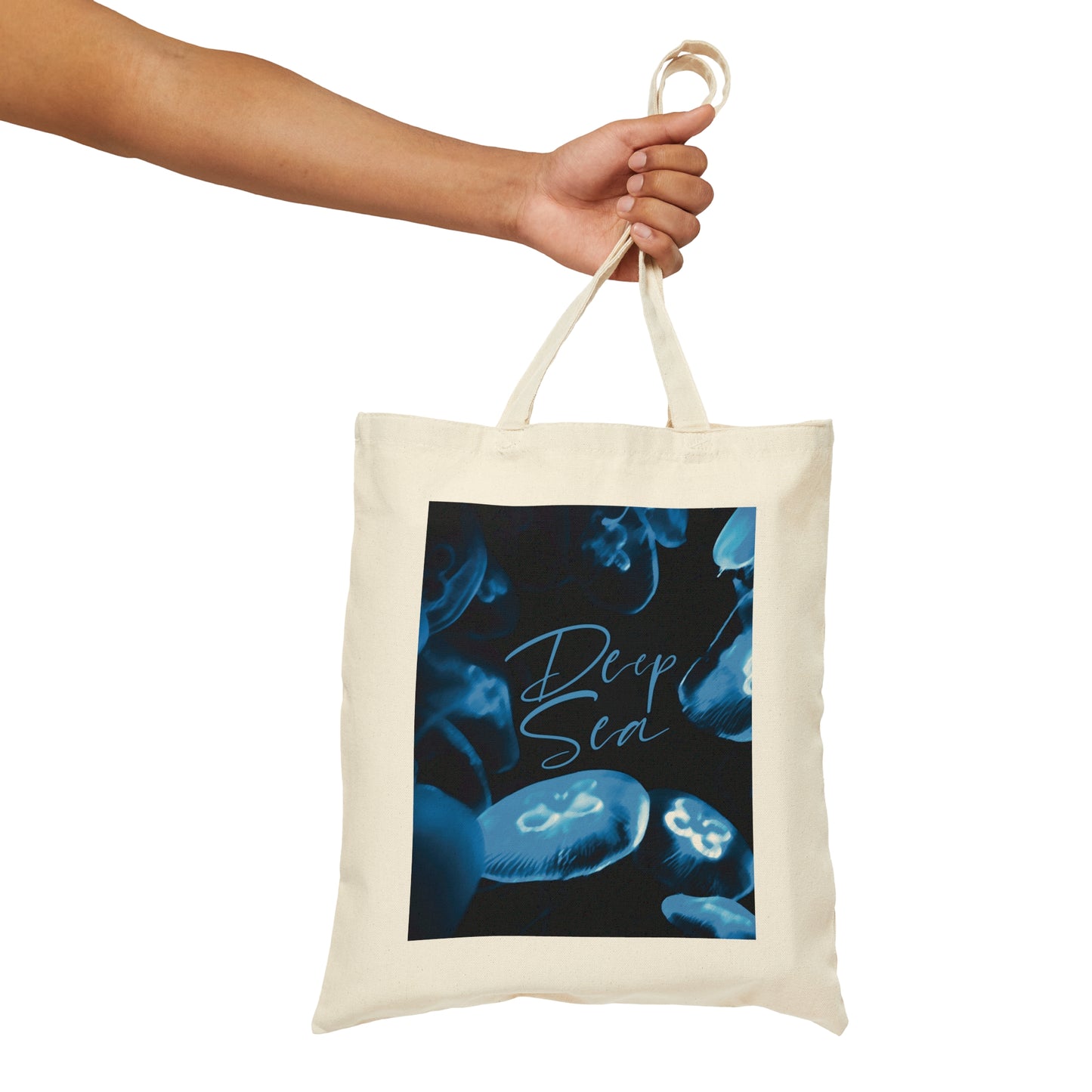 Deep Sea Jellyfish Silhouette Eco Friendly Life Canvas Shopping Cotton Tote Bag