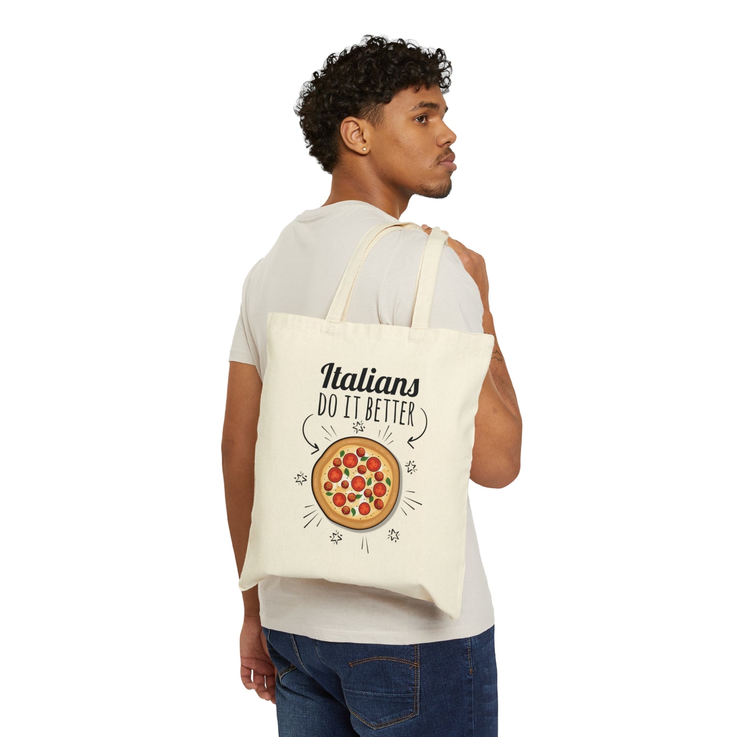 Italians Do It Better Pizza Lovers Canvas Shopping Cotton Tote Bag