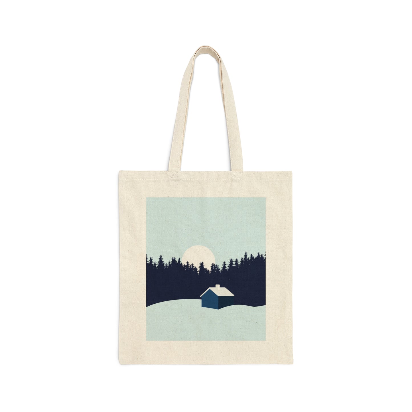Frosty Morning Forest Minimal Art Canvas Shopping Cotton Tote Bag