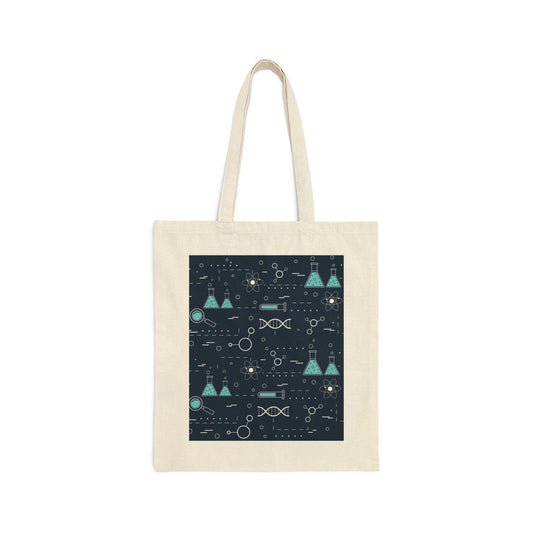 Chemistry Science Biology Pattern Scientist Educational Canvas Shopping Cotton Tote Bag