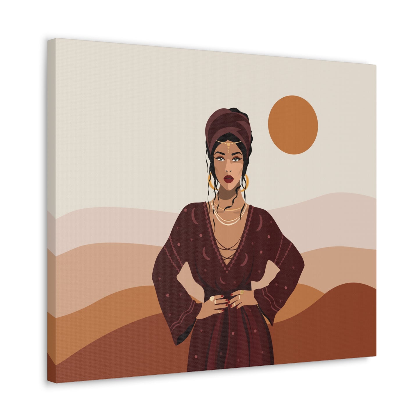 Sand Woman Desert Boho Style Art Canvas Aesthetic Canvas Gallery Wraps