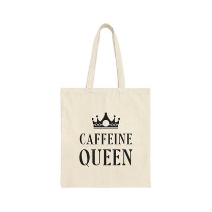 Caffeine Queen Quotes Coffee Lovers Typography Canvas Shopping Cotton Tote Bag