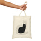 Black White Cat with Shadow Zen Animals Lovers Canvas Shopping Cotton Tote Bag