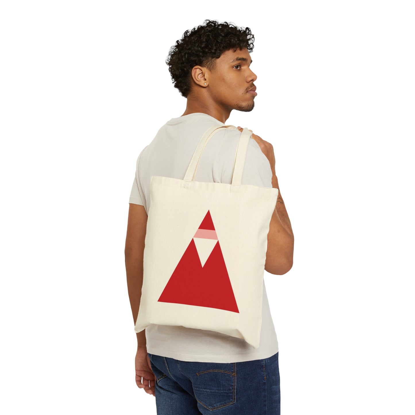 Santa Claus Minimal Abstract Art Canvas Shopping Cotton Tote Bag