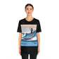 Serenity by the Sea Woman Surfing Art Unisex Jersey Short Sleeve T-Shirt