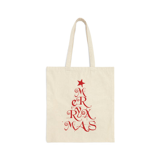 Love Christmas Happy Holidays Minimal Art Сalligraphy Canvas Shopping Cotton Tote Bag