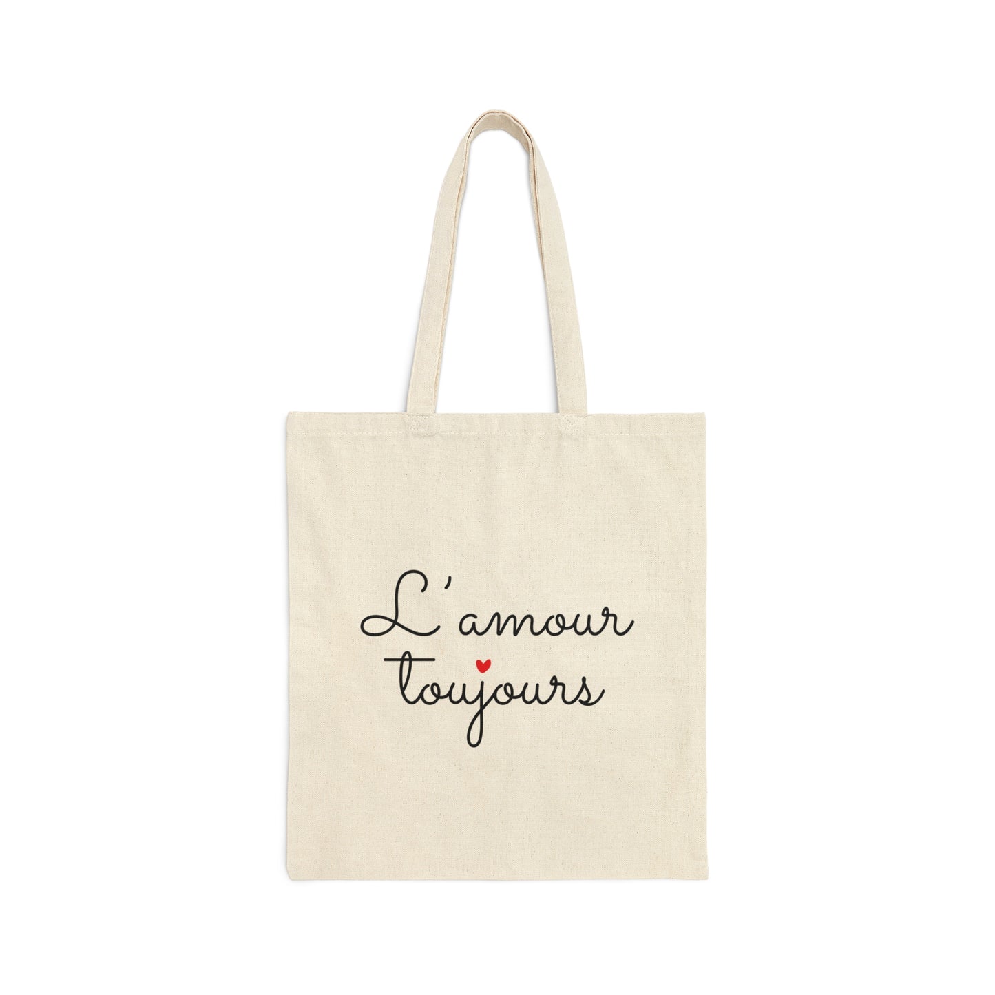 Love Forever L'Amour Toujours Love Typography Valentines Idea Canvas Shopping Cotton Tote Bag