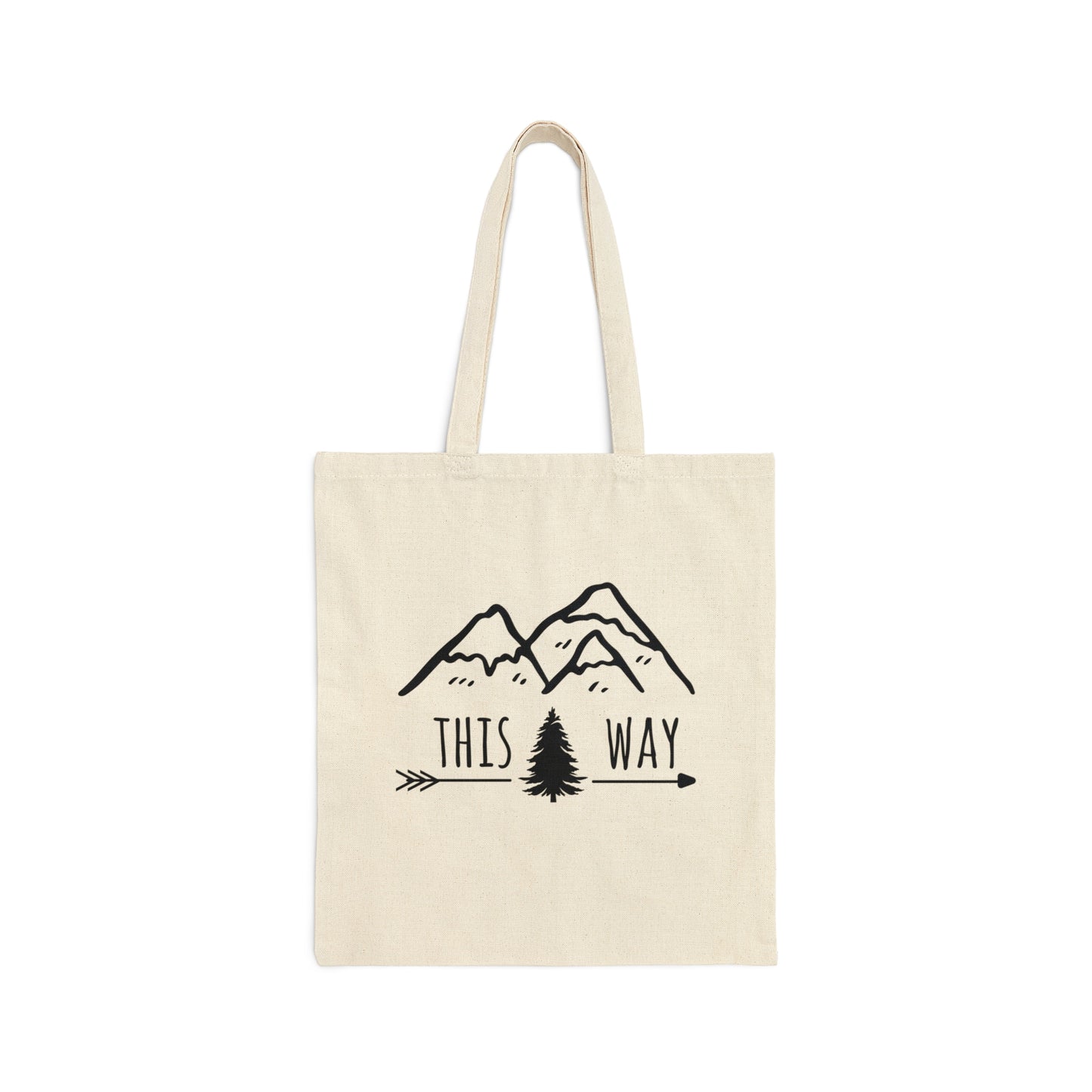 This Way Adventure Begins Vacation Landscape Explore Canvas Shopping Cotton Tote Bag