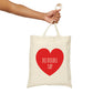 Do Double Tap Heart Romantic National Couples Day Canvas Shopping Cotton Tote Bag