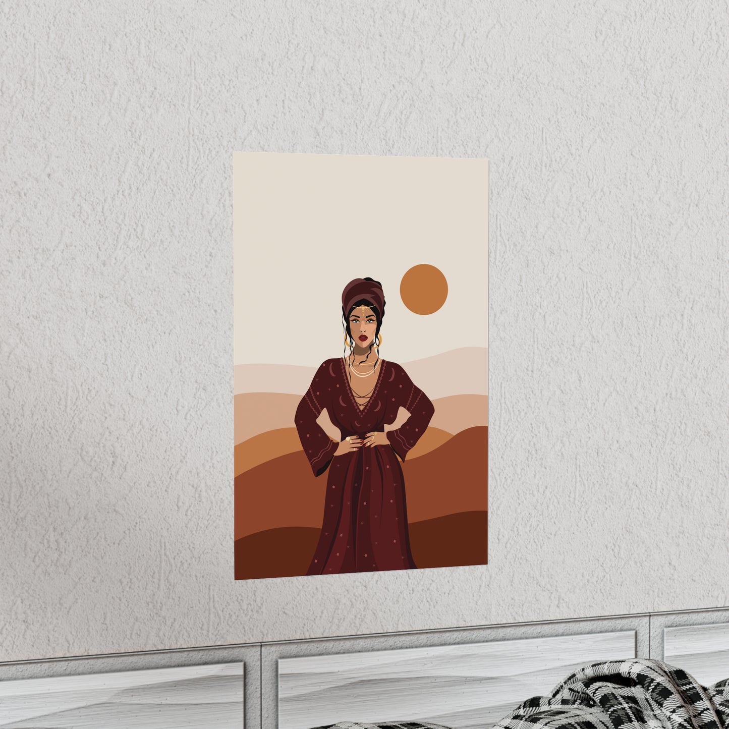 Sand Woman Desert Boho Style Art Classic Premium Matte Vertical Posters