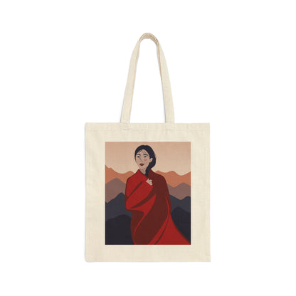 Stunning Woman in Traditional Japan Art Graphic Canvas Shopping Cotton Tote Bag
