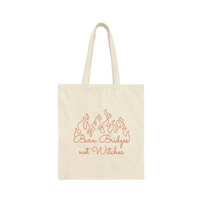 Burn Bridges Not Witches Halloween TV Series Canvas Shopping Cotton Tote Bag