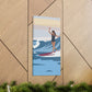 Serenity by the Sea Woman Surfing Art Canvas Aesthetic Canvas Gallery Wraps