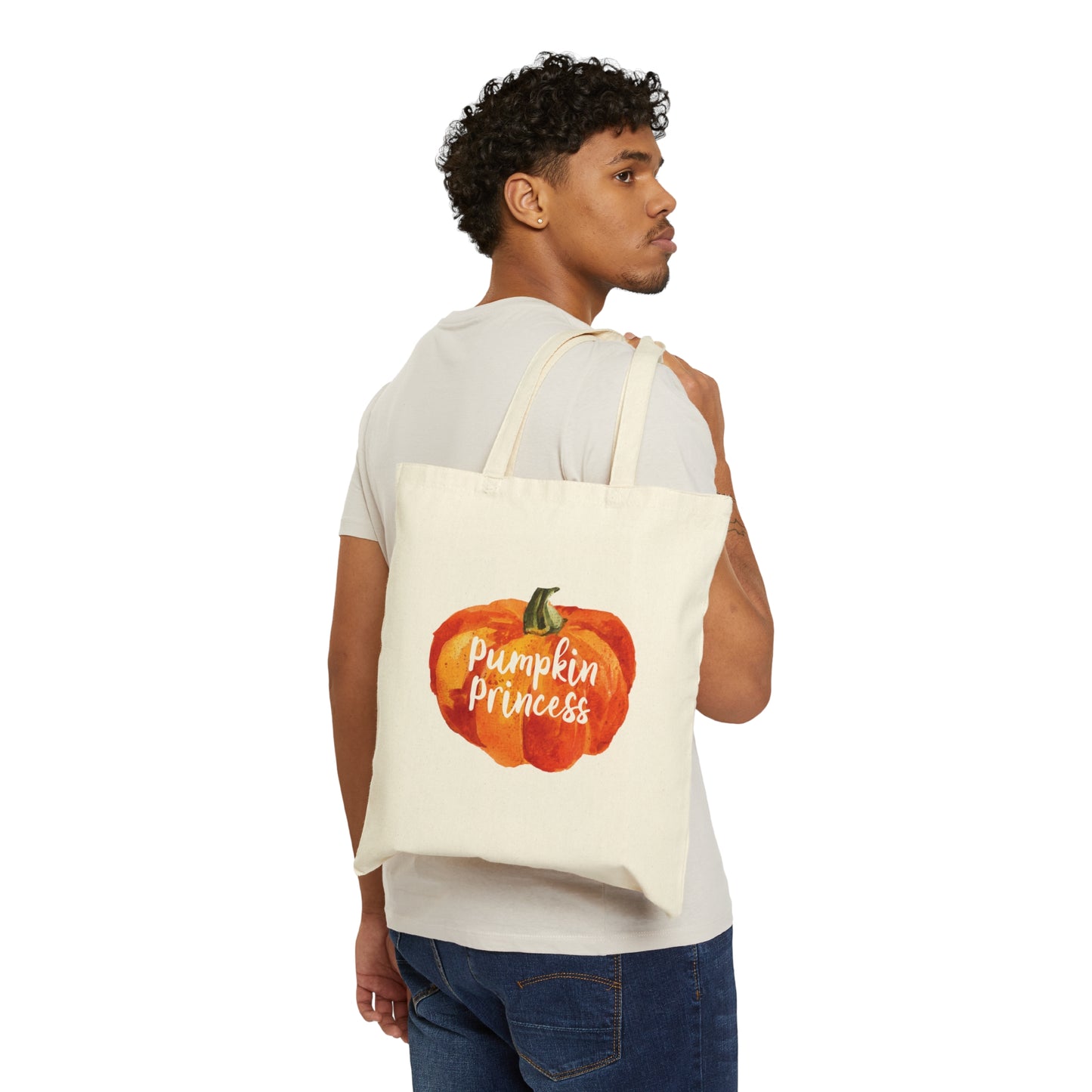 Pumpkin Halloween Princess Spooky Monster Jack O Lantern Canvas Shopping Cotton Tote Bag