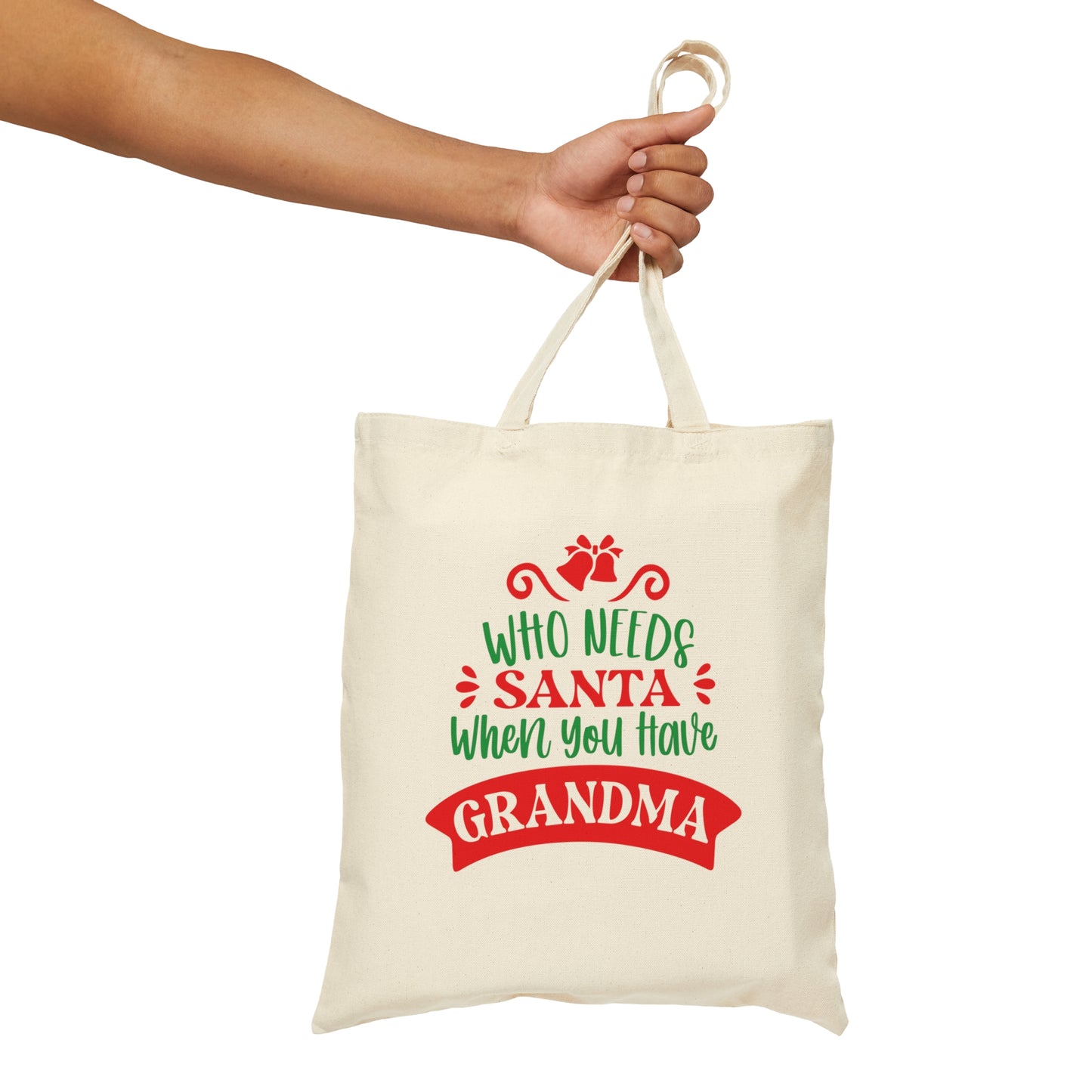Who Needs Santa When You Have Grandma Funny Christmas Canvas Shopping Cotton Tote Bag