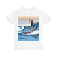 Serenity by the Sea Woman Surfing Art Unisex Jersey Short Sleeve T-Shirt