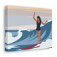 Serenity by the Sea Woman Surfing Art Canvas Aesthetic Canvas Gallery Wraps