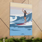 Serenity by the Sea Woman Surfing Art Canvas Aesthetic Canvas Gallery Wraps