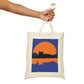 Sunset Black Cat Aesthetic Relaxed Aesthetic Minimalist Art Canvas Shopping Cotton Tote Bag