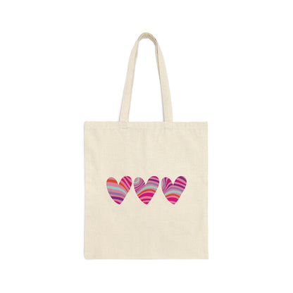 Love Pattern Modern Romantic Heart Canvas Shopping Cotton Tote Bag