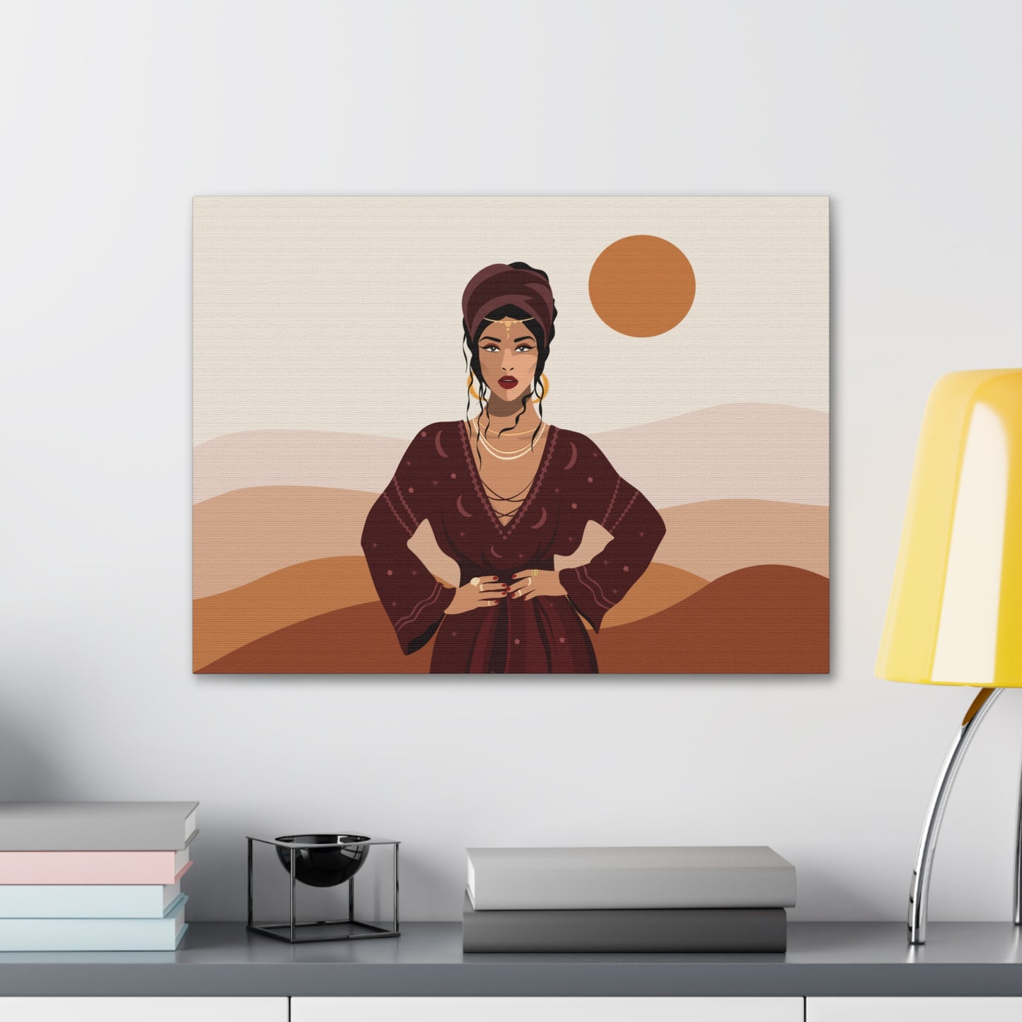 Sand Woman Desert Boho Style Art Canvas Aesthetic Canvas Gallery Wraps