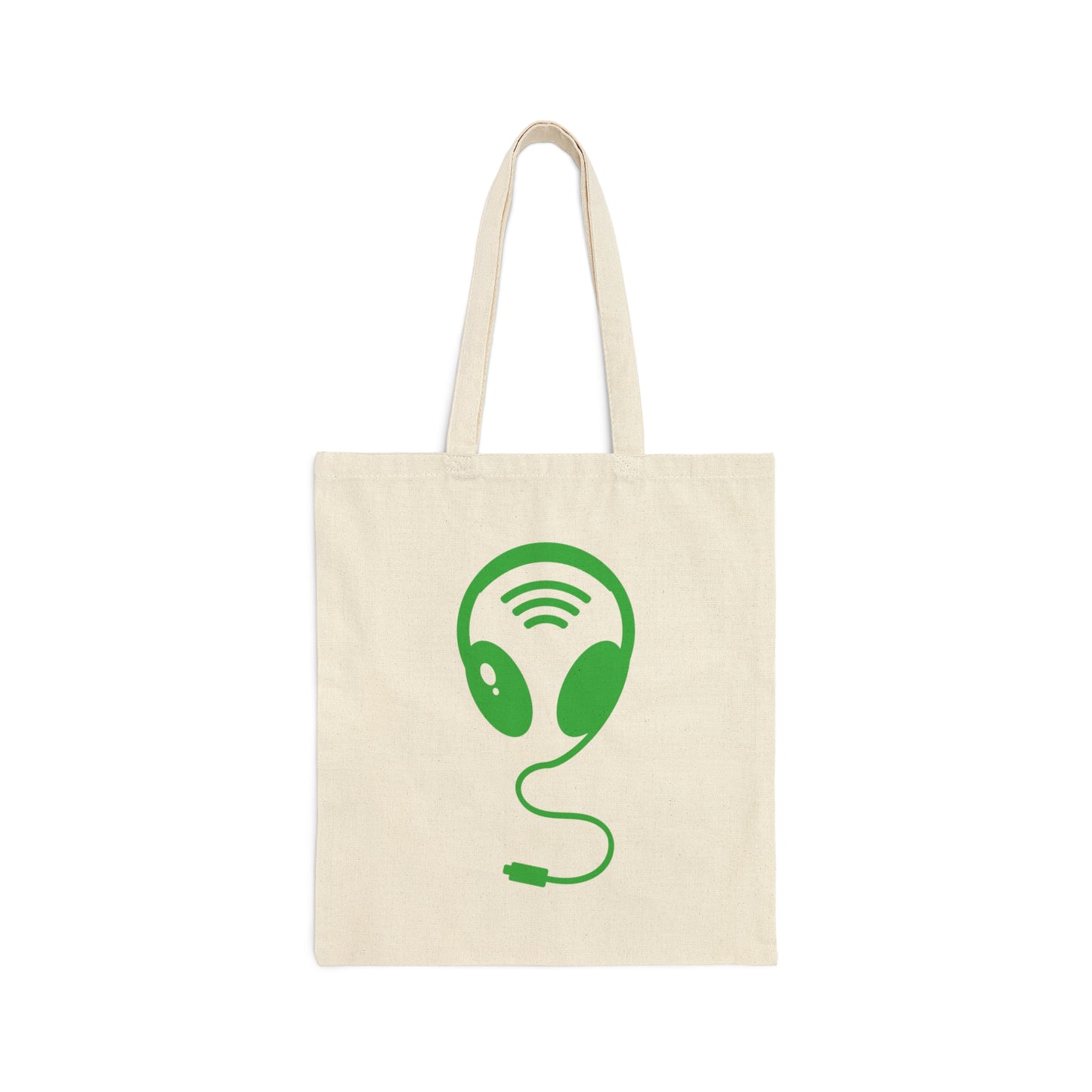 Aliens Headphones Humor Saying Quotes Canvas Shopping Cotton Tote Bag