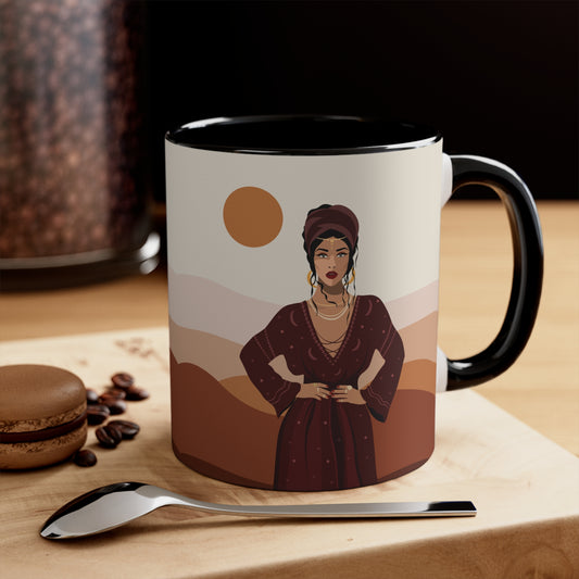 Sand Woman Desert Boho Style Art Accent Coffee Mug 11oz