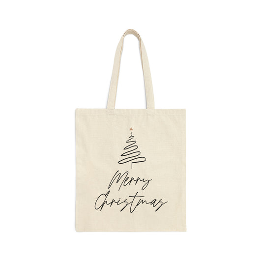 Merry Christmas Gift New Year Slogan Art Canvas Shopping Cotton Tote Bag