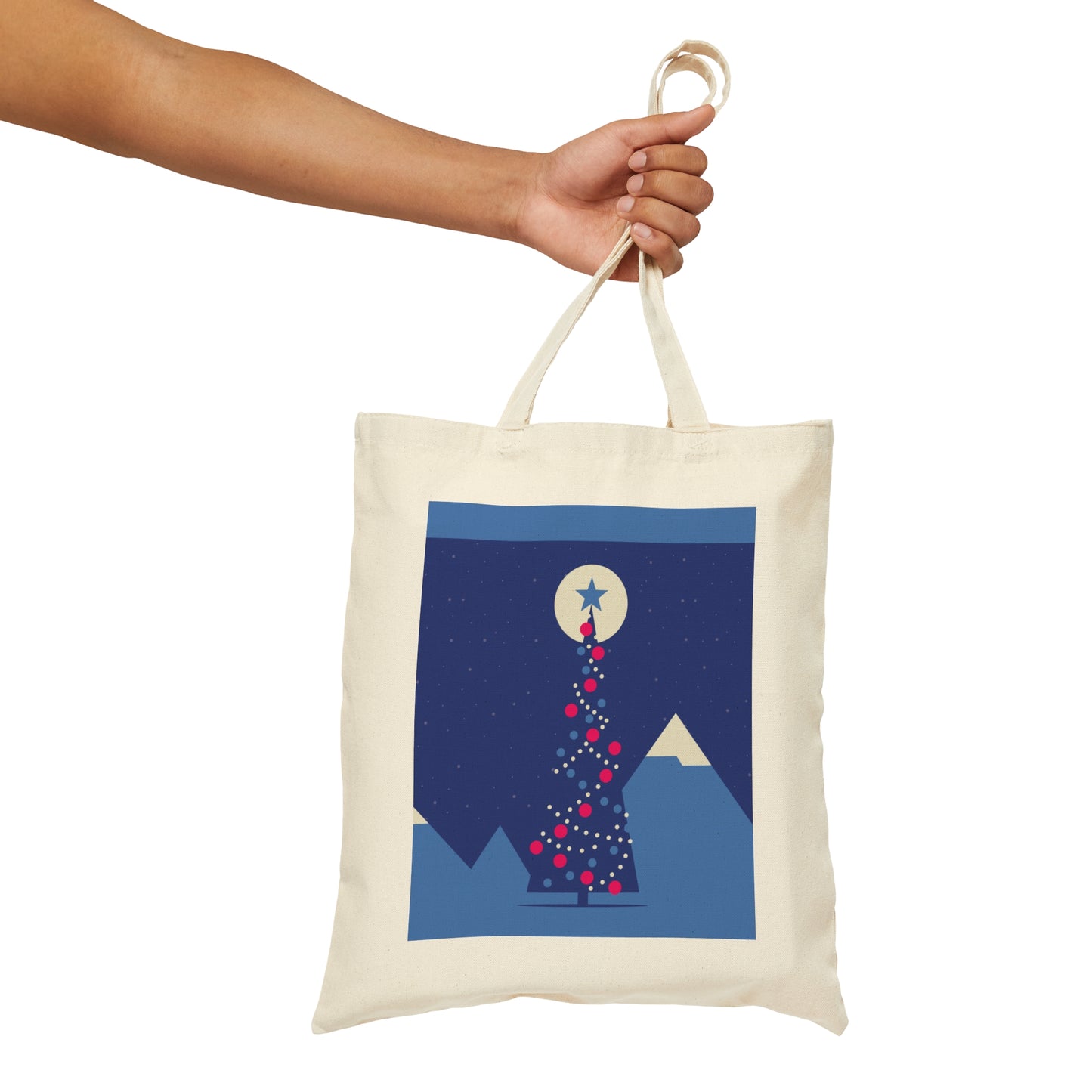 Merry Christmas Card Happy New Year Poster Minimal Art Canvas Shopping Cotton Tote Bag