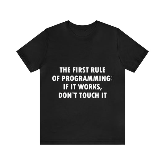 Programming IT Black Design for Computer Security Hackers Unisex Jersey Short Sleeve T-Shirt