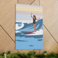 Serenity by the Sea Woman Surfing Art Canvas Aesthetic Canvas Gallery Wraps