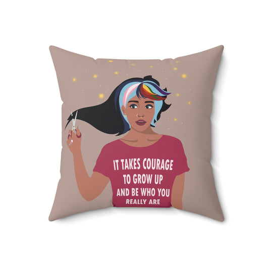 Be Who You Are LGBT Motivational Quotes Spun Polyester Square Pillow