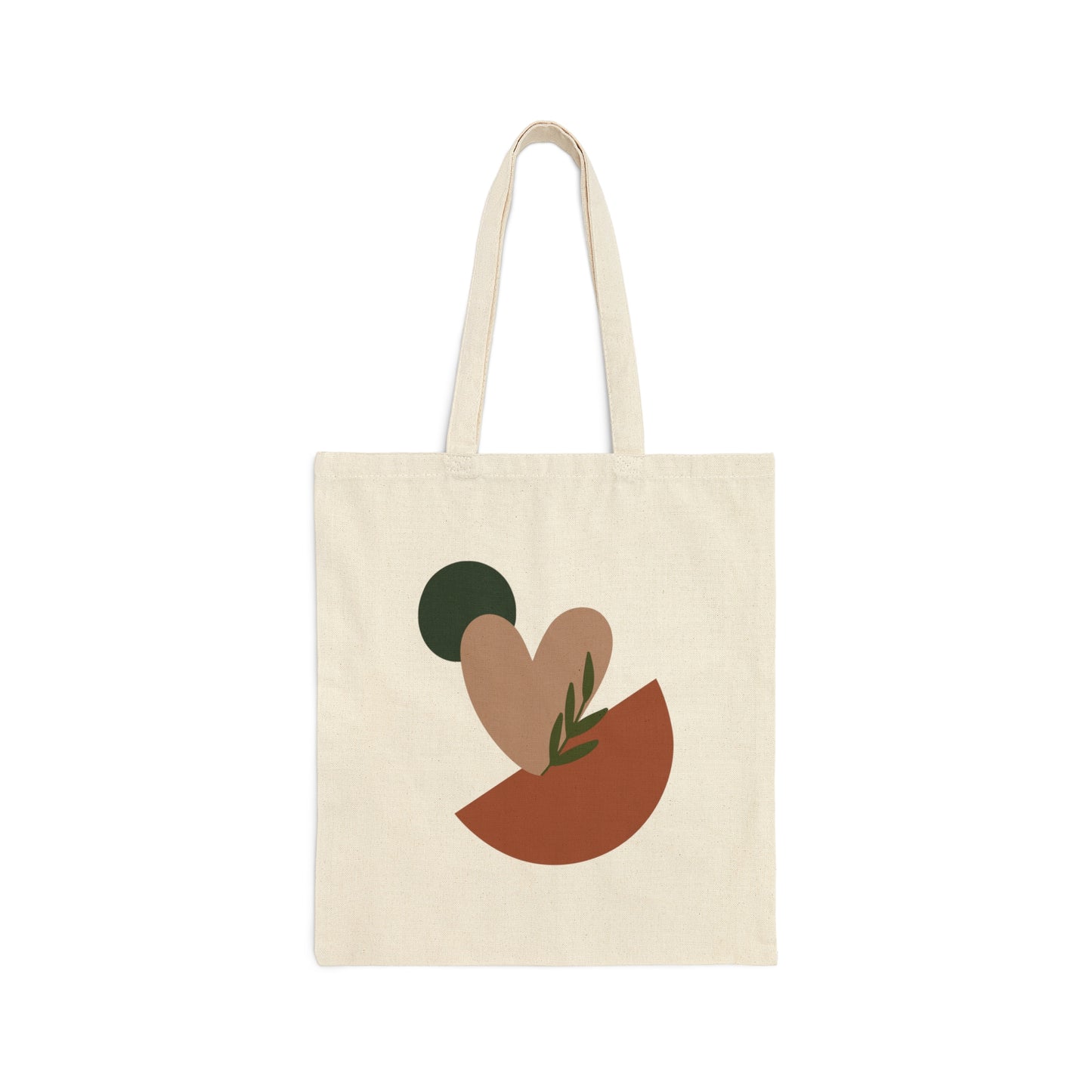 Love Leaf Beige Aesthetic Minimal Art Canvas Shopping Cotton Tote Bag