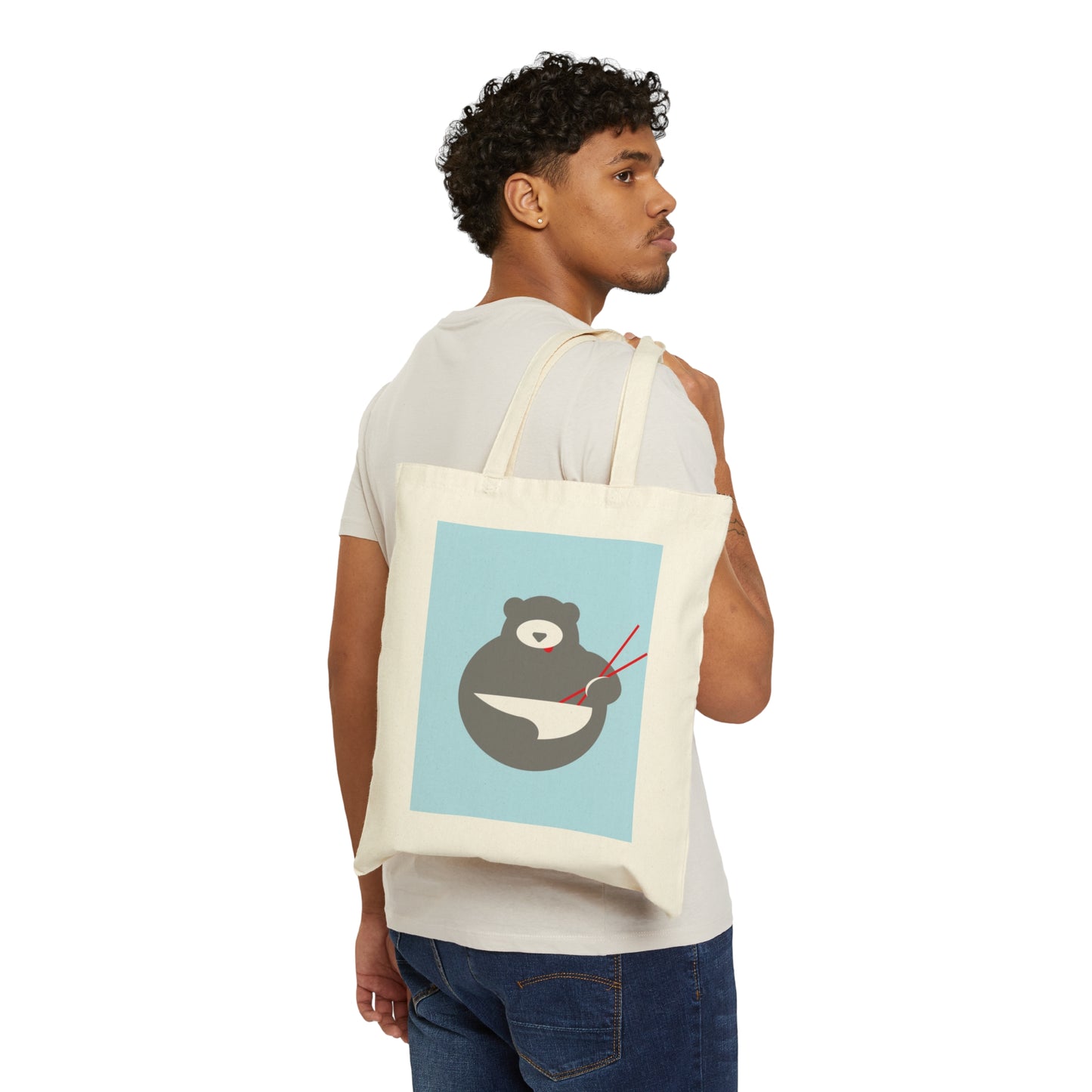 Think Noodles Think Ramen Anime Food Abstract Minimalist Art Canvas Shopping Cotton Tote Bag