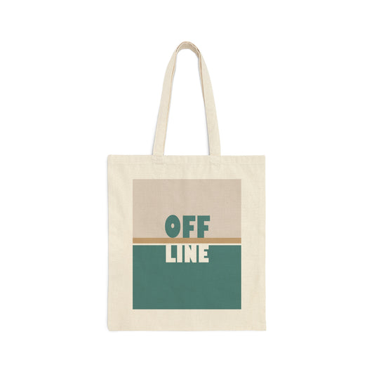 Offline Time to Relax Typography Minimal Art Canvas Shopping Cotton Tote Bag