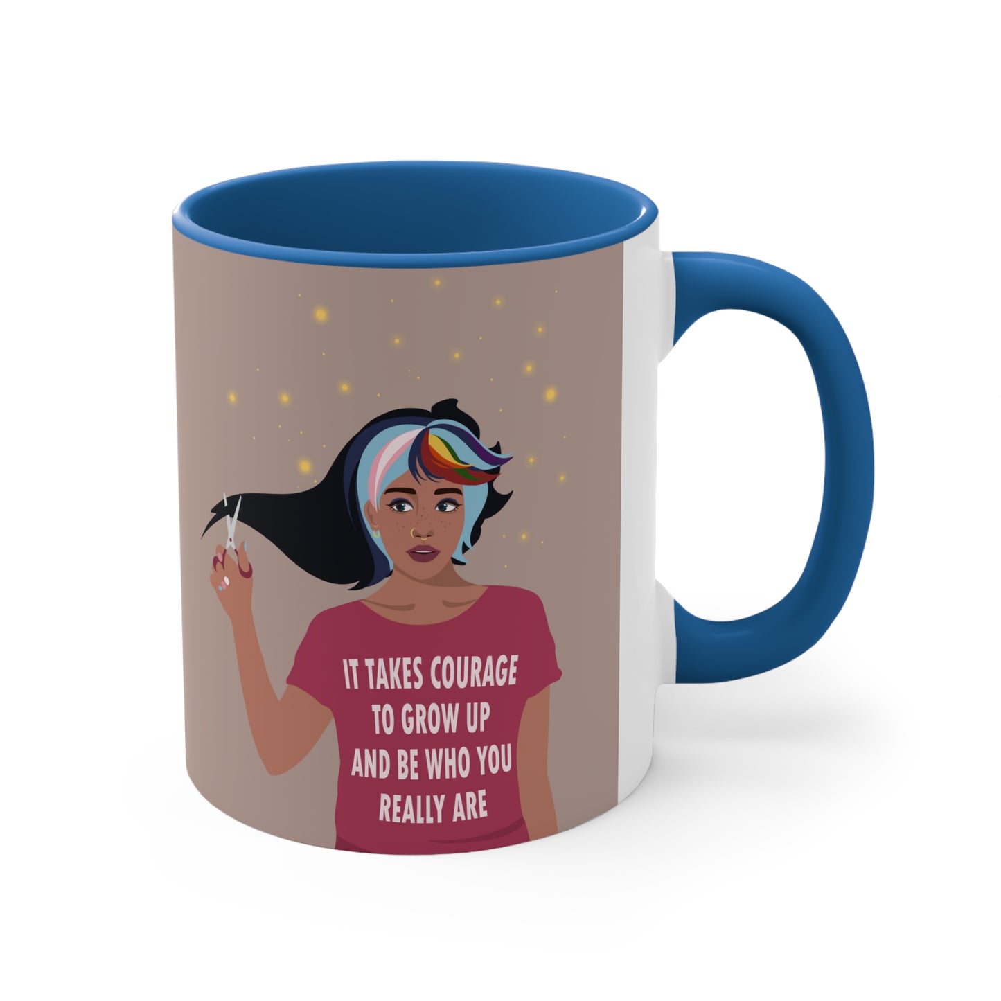 Be Who You Are LGBT Motivational Quotes Accent Coffee Mug 11oz