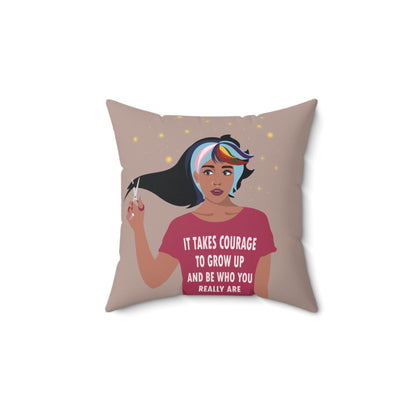 Be Who You Are LGBT Motivational Quotes Spun Polyester Square Pillow