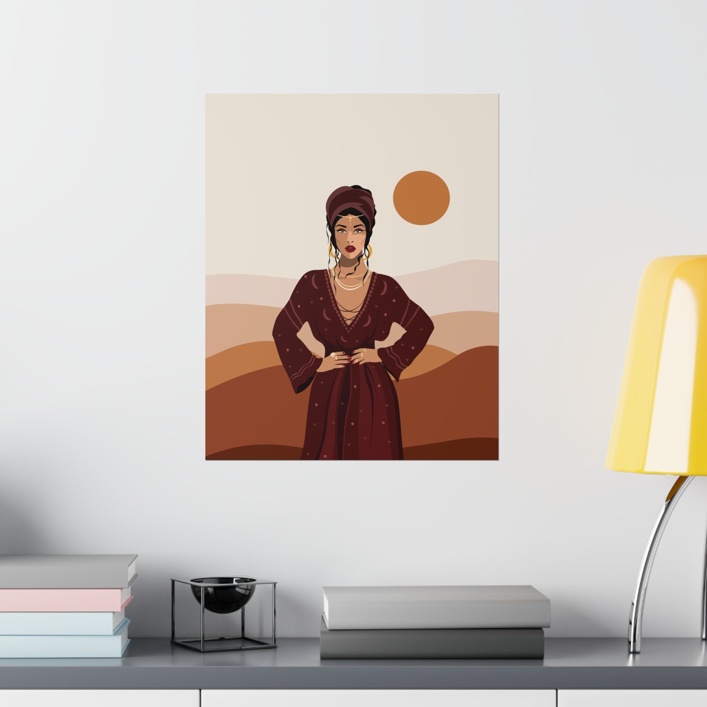 Sand Woman Desert Boho Style Art Classic Premium Matte Vertical Posters