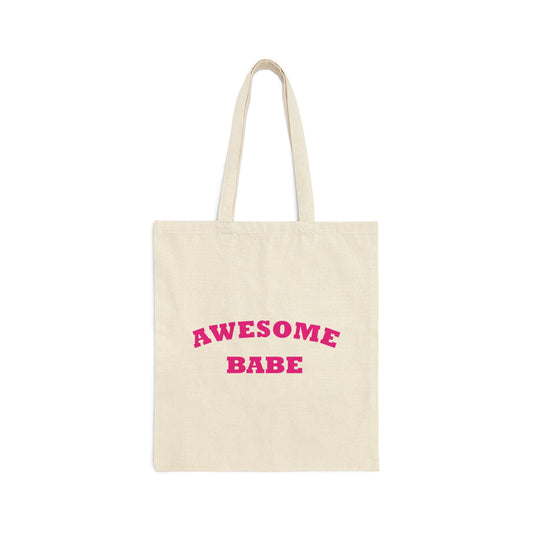 Awesome Babe Strong Feminist Canvas Shopping Cotton Tote Bag