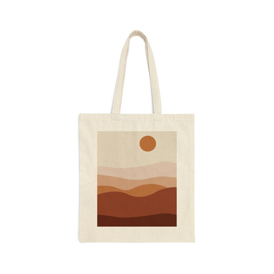 Landscape Desert Orange Sand Abstract Nature Modern Art Aesthetics Canvas Shopping Cotton Tote Bag