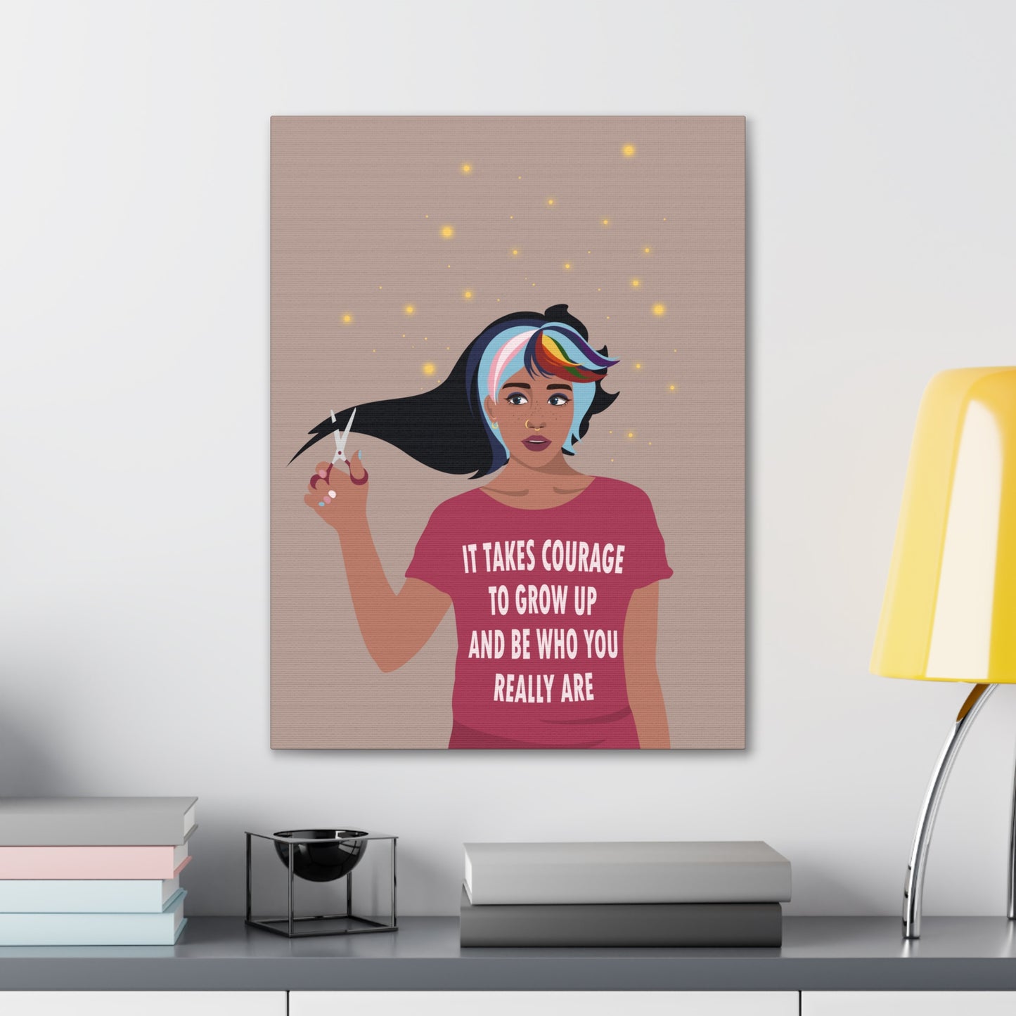 Be Who You Are LGBT Motivational Quotes Canvas Aesthetic Canvas Gallery Wraps