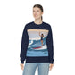 Serenity by the Sea Woman Surfing Art Unisex Heavy Blend™ Crewneck Sweatshirt