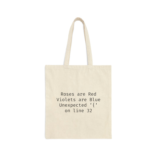Roses are Red Programming IT for Computer Security Hackers Canvas Shopping Cotton Tote Bag