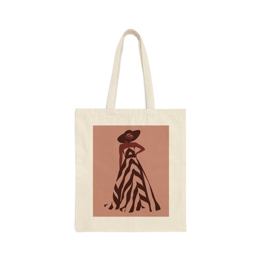 Retro Movies Woman in Dress Vintage Film Lover Canvas Shopping Cotton Tote Bag