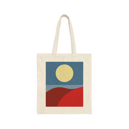 Desert Sunset Abstract Minimal Art Minimalistic Canvas Shopping Cotton Tote Bag