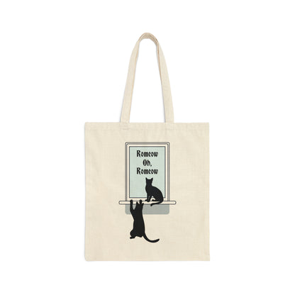 Romeow and Mewliet. William Shakespeare Romeo And Juliet Black Cat Lovers Canvas Shopping Cotton Tote Bag