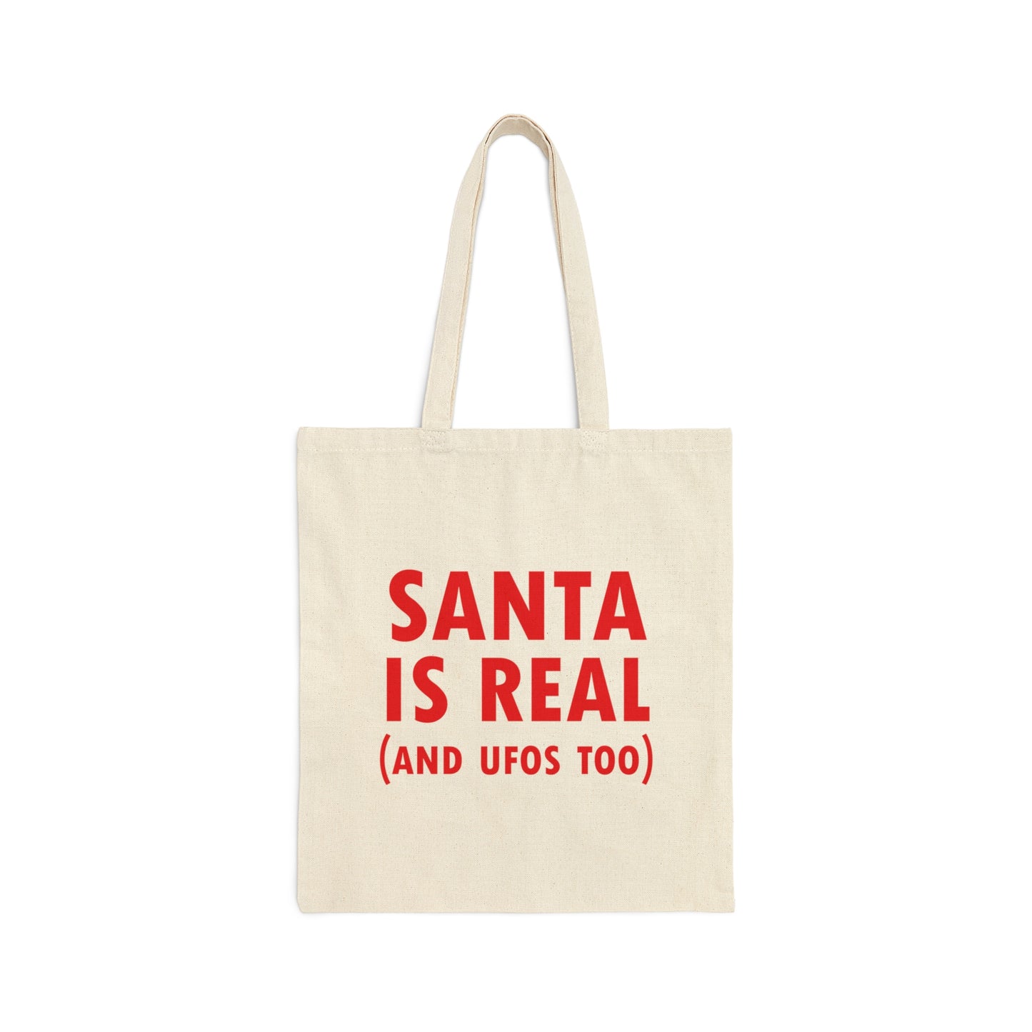 Santa is Real Aliens UFO Lovers Canvas Shopping Cotton Tote Bag