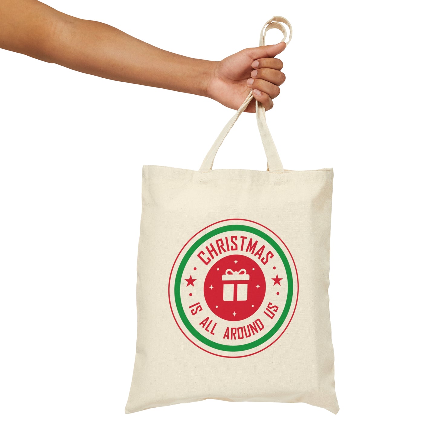 Christmas is all around us Funny Christmas Quotes Canvas Shopping Cotton Tote Bag