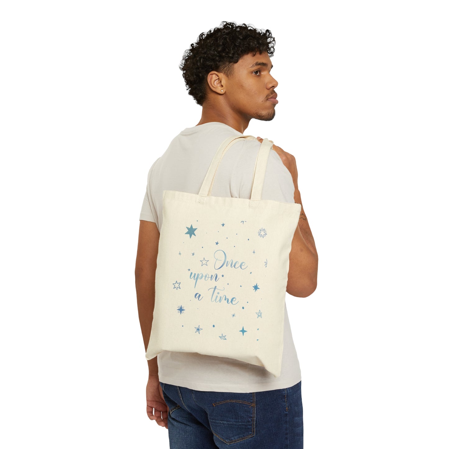 Once Upon a Time New Year Slogan Canvas Shopping Cotton Tote Bag